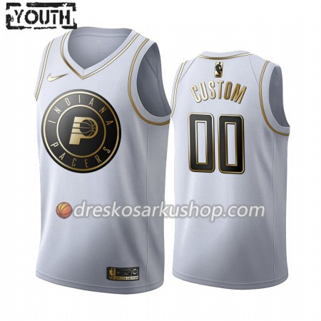 Dječji NBA Dres Indiana Pacers Personalizirani Nike 2019-20 Bijela Golden Edition Swingman